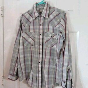 Rare VTG LEVI’S White Tab Plaid Pearl Snap Western Shirt 80s Men's Large